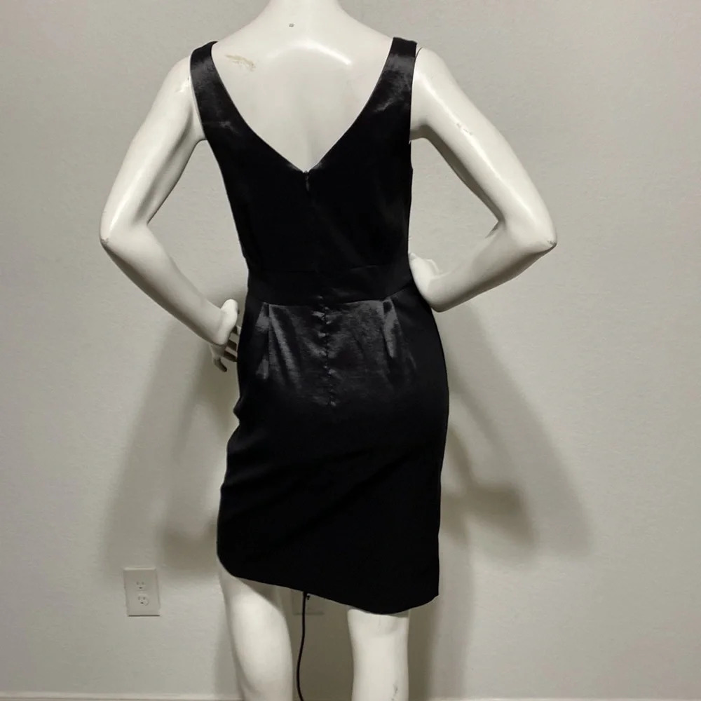 Max and Cleo NWOT Charcoal Satin Sleeveless Cocktail Dress - Picture 4 of 7